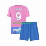 Camisolas de futebol AC Milan Olivier Giroud 9 Criança Equipamento 3ª 2023/24 Manga Curta